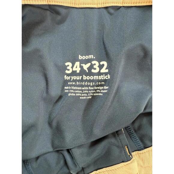 Birddogs Jeff Pesos Khaki Pants Mens 34/31 Lined Beige Performance Stretch Golf - Picture 3 of 5